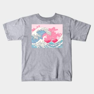 Psychodelic Bubblegum Kunagawa Surfer Cat Kids T-Shirt